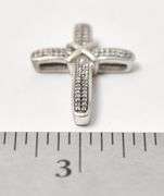 Diamond Cross Pendant in Sterling Silver