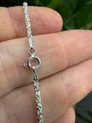 Italian 925 Sterling Silver 2mm Diamond Cut Margarita Chain 18" Necklace