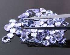 Substantial 19.83ct 58pc 5x4mm Tanzanite set