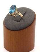 14kt Yellow gold 5.50ctw pear shaped blue topaz and diamond accent ring