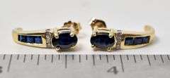 Fantastic Sapphire J-Hoop earrings in 14K Yellow Gold