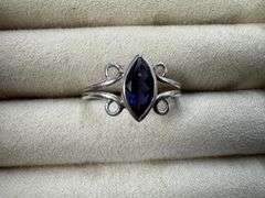 Sterling Silver Iolite Gemstone Ring Size 7