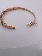 CERTIFIED 18K ROSE GOLD DIAMOND BANGLE BRACELET.