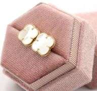 Darling 14K Yellow Gold Mother of Pearl Motif Stud Earrings