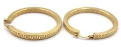 Italian 14kt Yellow gold Versache style hoop earrings