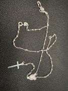 High Polished 925 Sterling Silver 2.5mm Smooth Bead Plain Cross 18" Rosary