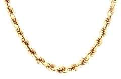 14kt Yellow gold rope chain necklace