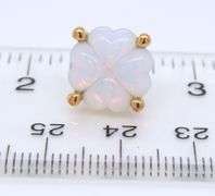 Baccarat gold Vermeil Trefle white earrings