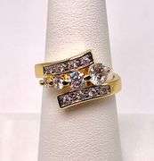 Dazzling 14 Kt Yellow Gold Plated 2.75 Ctw Lab Simulated Diamond Ring