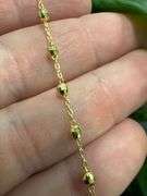 Gold Plated 925 Sterling Silver 3mm Bead Diamond Cut Rosary 7" Bracelet