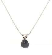 14kt White gold 0.45ct black diamond pendant on chain