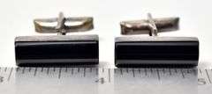Black Onyx Cufflinks in Sterling Silver