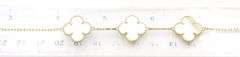 Lovely 14K Yellow Gold Mother of Pearl 3 Motif Bracelet