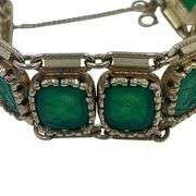 Italian Gold-Plated Intaglio Warrior Link Panel Bracelet