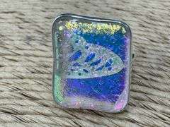 Sterling Silver 925 One of a Kind Dichroic Glass Ring Size 6.5