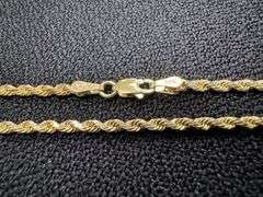 10k Yellow Gold Diamond-Cut Solid Rope Link Chain 2.5mm Necklace 18"