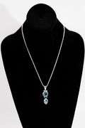.925 Sterling Silver Pendant w/ Natural Blue Topaz Gem Stones