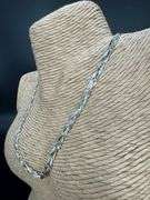 Sterling Silver Tri Colored Braided Herringbone Necklace 5mm 925 Italy Chain 30"