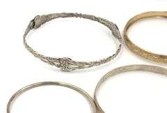 Group lot of 7 Vintage 925 sterling silver bangles
