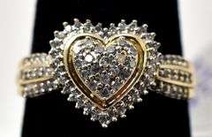 Dazzling Diamond Heart Ring in 10K Yellow Gold