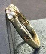 DELICATE 14K YELLOW GOLD NATURAL DIAMOND WEDDING BAND