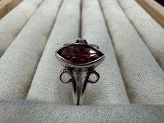 Sterling Silver 925 Genuine Natural Garnet Gemstone Ring Size 6
