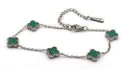 Malachite stainless steel adjustable bracelet