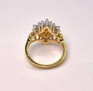 Sparkling 14 Kt Yellow Gold Plated 4.1 Ctw Lab Simulated Diamond Ring
