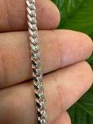 Sterling Silver Solid Miami Cuban Link Chain 3.5mm 925 Italy Heavy Curb Bracelet 8" Inch