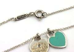 Tiffany & Co Tiffany blue double heart tag pendant on adjustable chain
