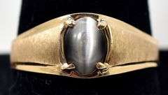 Wonderful 10K Yellow Gold Cat's Eye Gemstone Ring