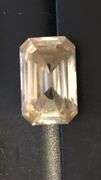 Huge 7 Ct Emerald Cut Amber Ice Lab Simulated Diamond Solitaire