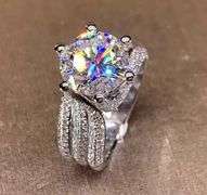 Huge 5.5 Ct Sparkling Lab Simulated Diamond Ring