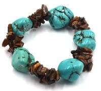 Turquoise and tiger eye chunky bracelet