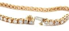 14kt Yellow  gold 4ctw round brilliant cut diamond tennis bracelet