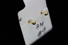 10k Yellow Gold 3mm Round Ball Stud Earrings