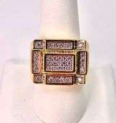 Mens Sparkling 14 Kt Gold Plated Ring