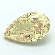 Sparkling 4.44 Ct Light Amber Pear Cut Lab Simulated Diamond