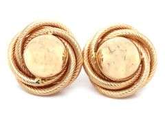 14kt Yellow gold Love knot button earrings