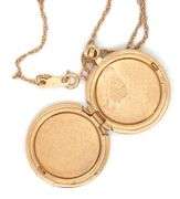 Pretty 14K YG Etched Circular Locket on Necklace
