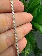 Sterling Silver Diamond-Cut Rope Chain 2.5mm Solid 925 Italy New Bracelet 7"