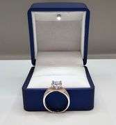 Sparkling White 2.15 Ct 14 Kt White Gold Plated Lab Simulated Diamond Ring
