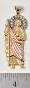 Holy 14K 3 Tone Gold Religious Pendant with Diamonds