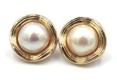14kt Yellow gold Mabe earrings