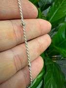 Sterling Silver Diamond-Cut Rope Bead Chain 1.5mm Solid 925 Italy New 18"