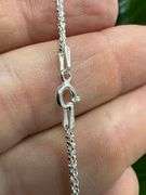 Italian 925 Sterling Silver 1.65mm Diamond Cut Margarita Chain 18" Necklace