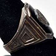 Black Onyx Class Ring in Sterling Silver