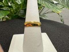 10k Yellow Solid Gold 5mm Domed Plain Men's Women's Wedding Band Size 9