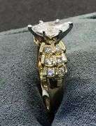 Fascfascinating 14K Yellow Gold Engagement Ring with Marquise Natural Diamond