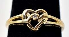 Loving 10K Yellow Gold Heart Diamond Ring